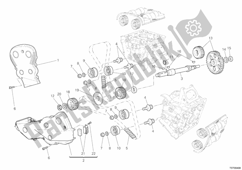 Tutte le parti per il Cinghia Di Distribuzione del Ducati Superbike 848 EVO USA 2011